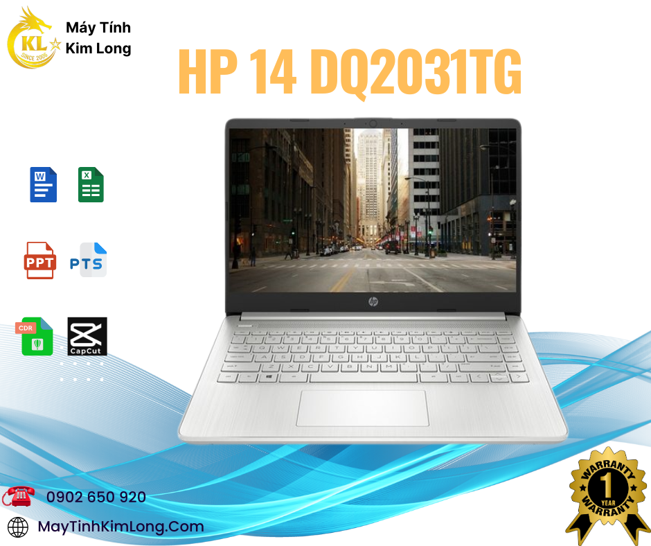 Laptop HP 14 DQ2031tg (333V2UA)(i3 1125G4/4GB RAM/128GB SSD/14 FHD/Win/Bạc)