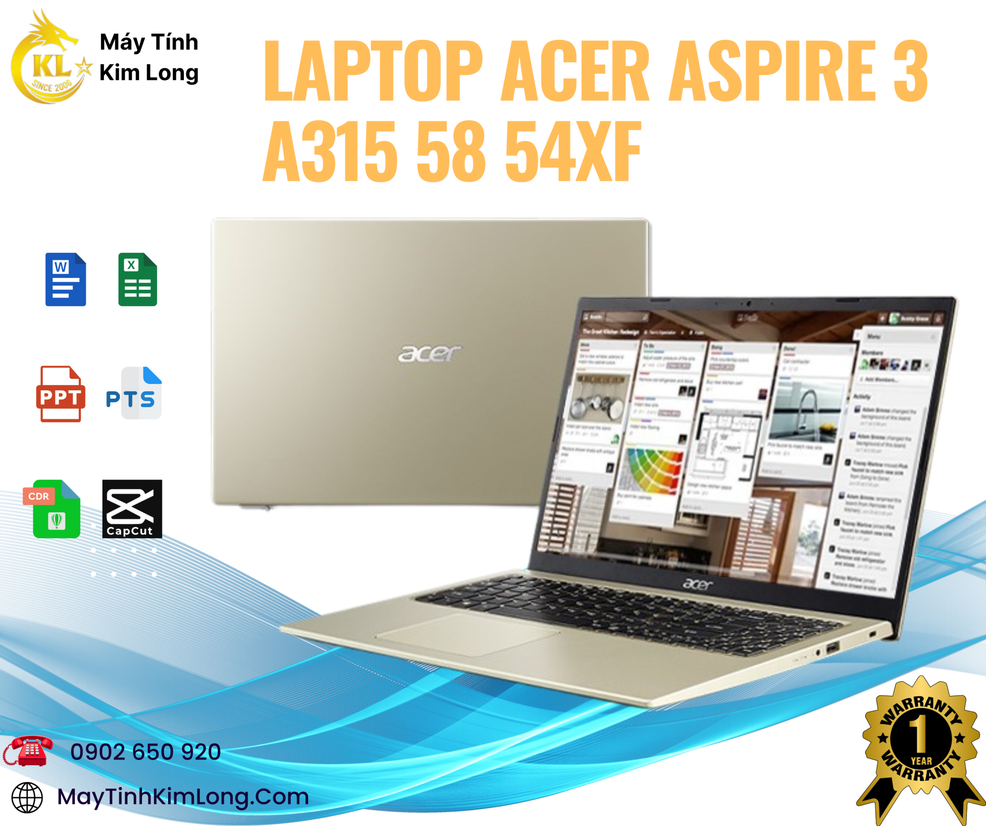 Laptop Acer Aspire 3 A315 58 54XF (i5 1135G7/ 8GB/ 512GB/ 15.6in/ Win11)