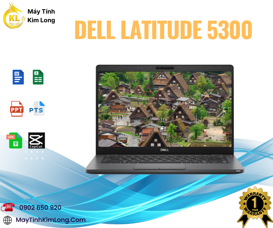 Laptop Dell Latitude 5300/I5-8350U/Ram 8GB/SSD 256GB/13,3 FHD IPS