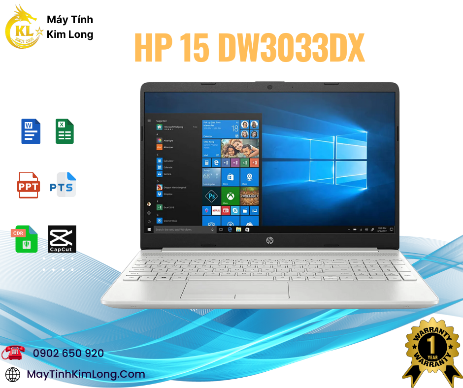 Laptop HP 15 DW3033DX New (i3 1115G4/8GB/256GB SSD/15.6 FHD)